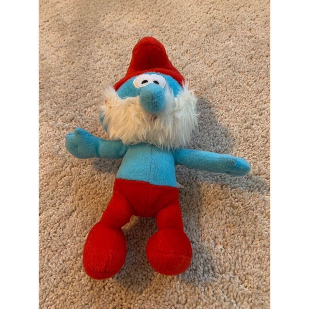 Vintage The Smurfs Papa Smurf Plush Toy By‎ Nanco 11" Tall
